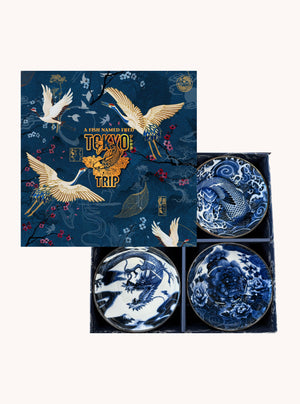 A Fish Named Fred Tokyo Design bowl set in Blue, product shot